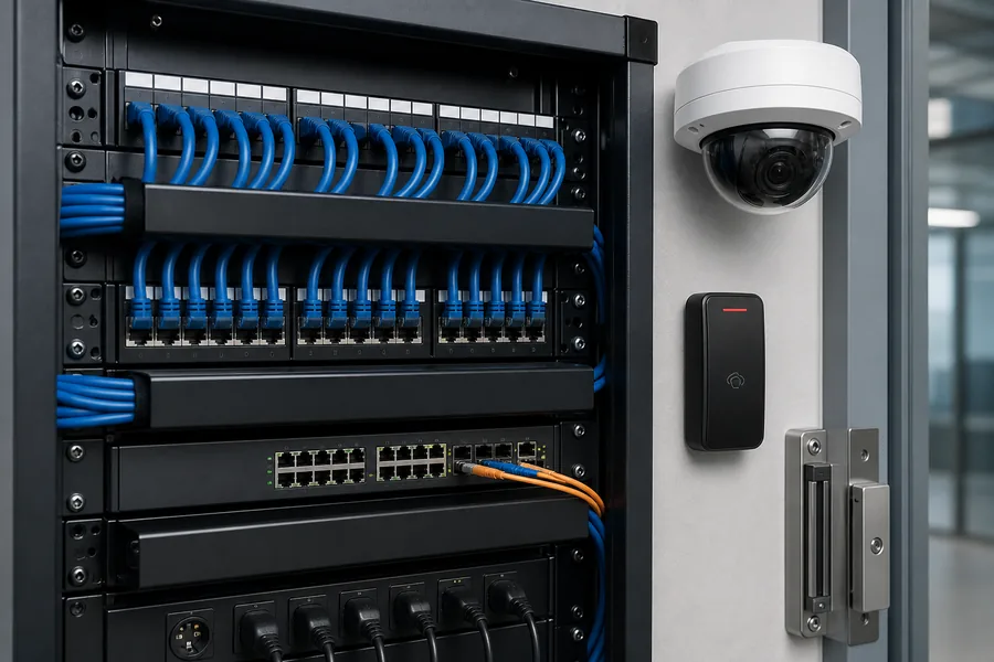 Baie informatique, caméra et contrôle d’accès