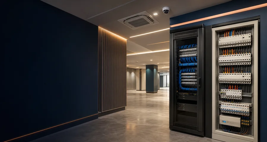 Armoire électrique moderne dans un local professionnel